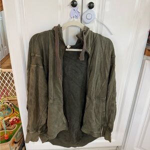 Free People Military Style Olive Sweatshirt